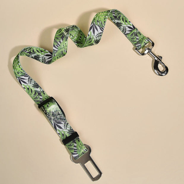 New Printed Pet Car Seat Belt Dog Hand Holding Rope Nylon Car Pet Supplies